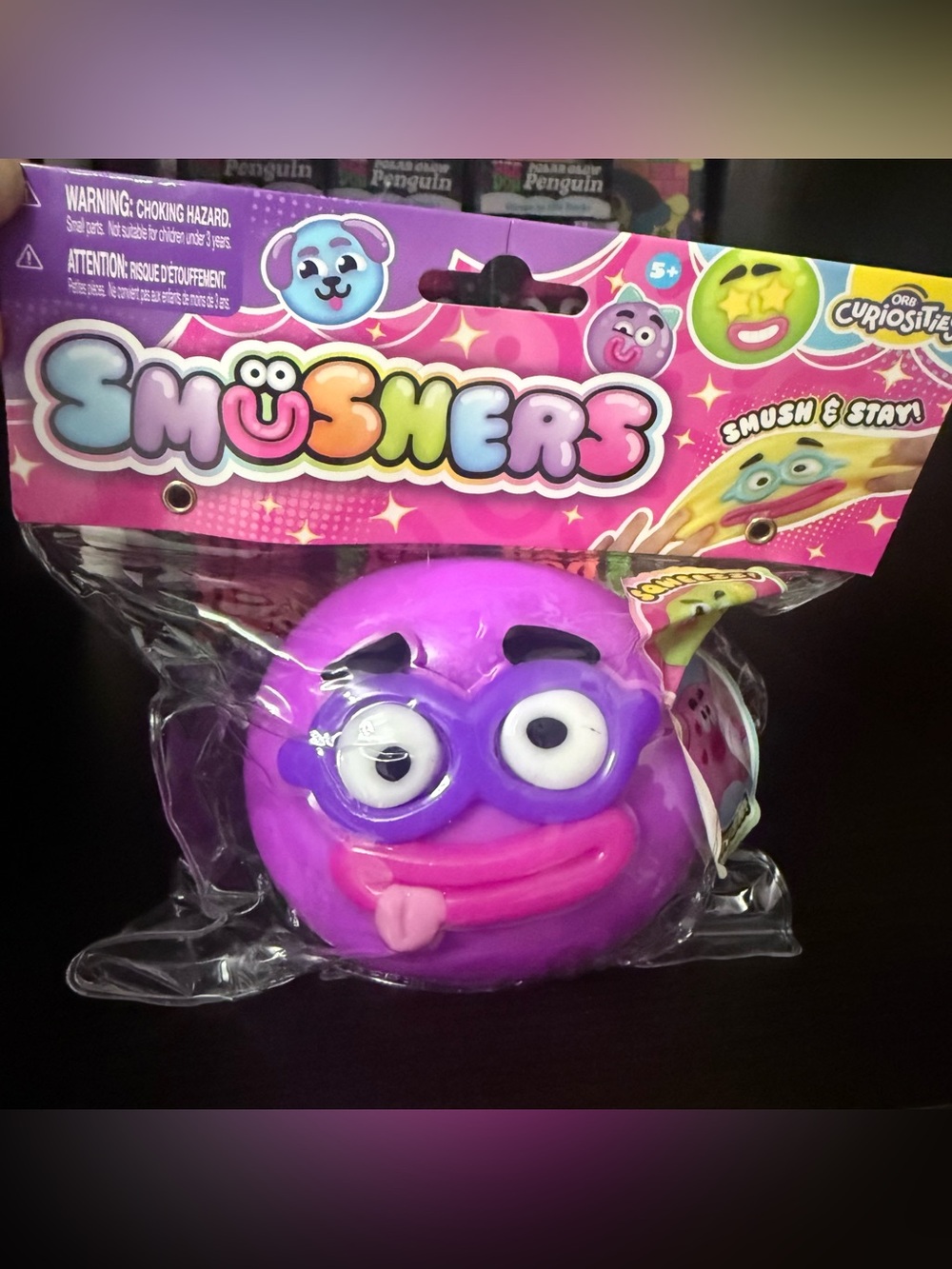 NEW* Smushers Purple Squeezy Faces Toy by Smushers